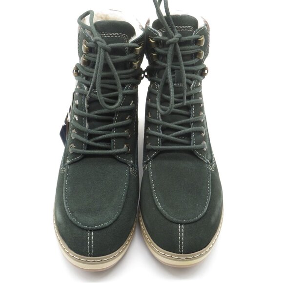 White Mountain Women's Lace-Up Army Green Plaid Ankle Boots Size 7 NEW - Picture 2 of 6